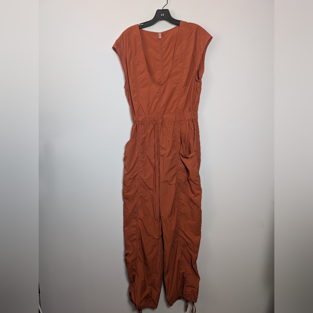 Free People Fly By Night Jumpsuit Orange One Piece Sz Xs